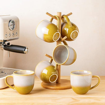 theterra Ceramic Coffee Mugs Set of 6, 12 oz Coffee Cups - Image 7