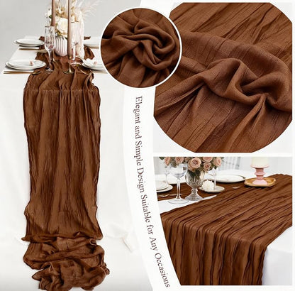 8 Packs Cheesecloth Table Runner 10FT Long Boho Gauze Fabric Table Runner - Image 4