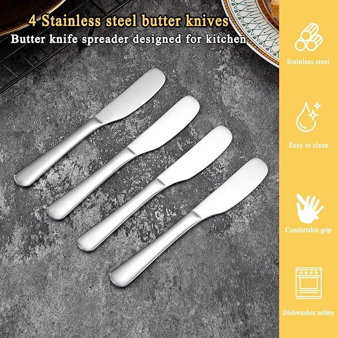 Homquen Stainless Steel Butter Knife, Butter Spreader, Butter Knives, Butter - Image 5