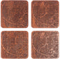 Buffalo, NY Map Coaster by O3 Design Studio, Set of 4, Sapele Wooden Coaster with city map, Multiple city optional, Handmade