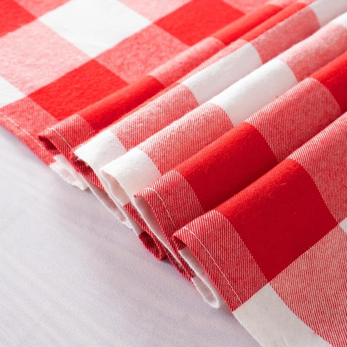 ShinyBeauty 6pcs Red & White Checked Table Runners 108 inches Long Classic - Image 5