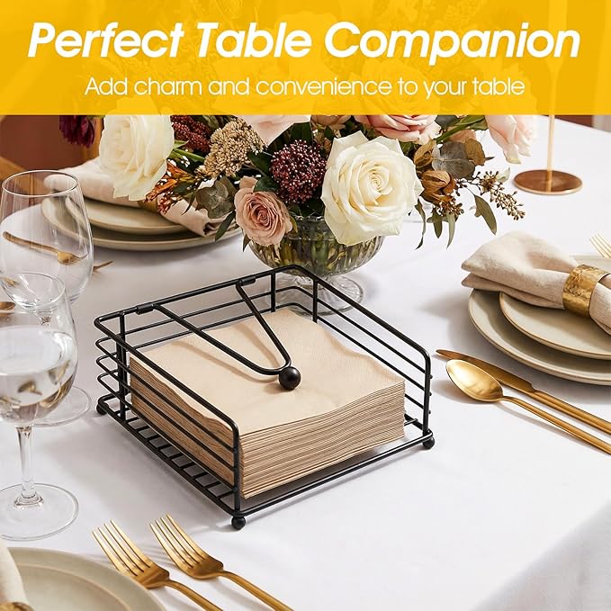 4 PCS Black Metal Napkin Holders - Image 4