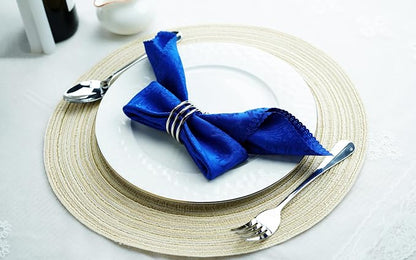 6Pcs Silver Napkin Rings Round Napkin Ring Set Napkin Holders - Image 3