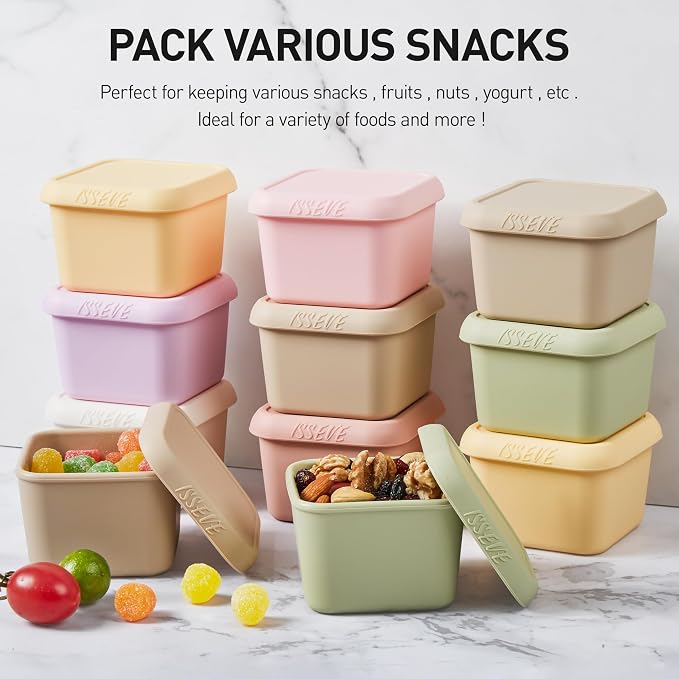 ISSEVE 8Pack 6oz Silicone Snack Containers - Image 7