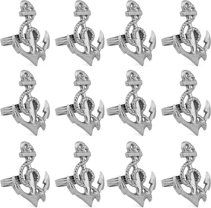 ALPHA Living HOME Silver Napkin Rings Set of 12 - Durable & Versatile, Elegant Metal Napkin Rings for Table Settings, Special Occasions, Easter Table Decor & Gift Giving Ideas Silver
