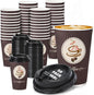 50 Pack 16 oz Disposable Coffee Cups by Ovveroche