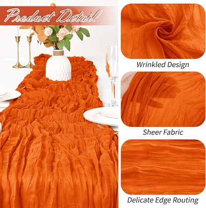 15 Pack Orange Cheesecloth Table Runner 17 x 108 inch Cheese Cloth Table - Image 3