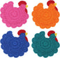 Funny Chicken Coasters Set of 4, Handmade Crochet Farmhouse Style Drink Coasters, Cute Knitted Desk Accessories for Home Decor, Unique Housewarming Gifts (Style C)