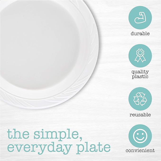 400 Count Disposable 7 Inch White Plastic Plates - Image 3