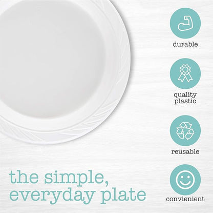 200 Count Disposable 7 Inch White Plastic Plates - Image 6