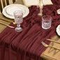 Artoid Mode Boho Cheesecloth Gauze Burgundy Wedding Table Runner, 160 Inch by ArtoidMode