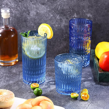 Loivttvv Glassware Drinking Glasses Set of 8, 14 oz Highball Glasses & 10 oz - Image 8
