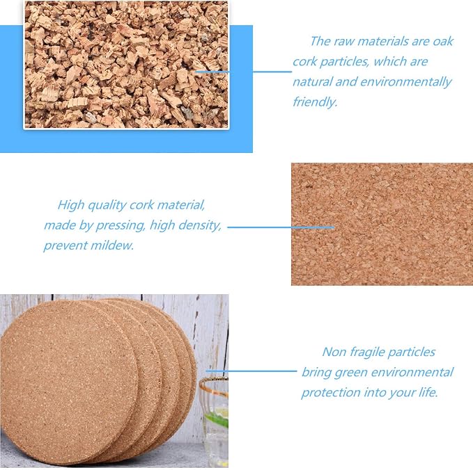12 Pcs Cork Coasters, Reuse Cork Coaster - Image 5