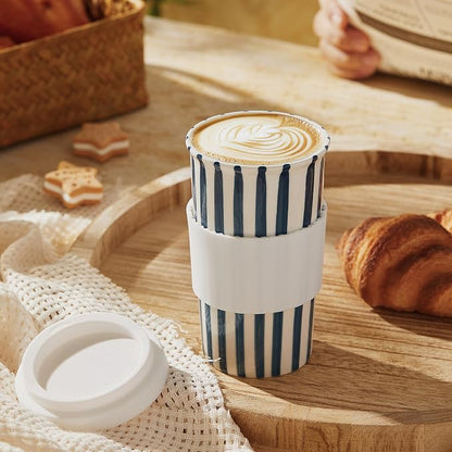 Ceramic Travel Mug with Lid – Cute Aesthetic Coffee Cup - Image 5