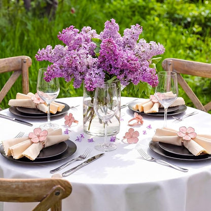 Patelai Set of 12 Rose Gold Napkin Rings Pink Napkin Ring Holders | Decorative - Image 5