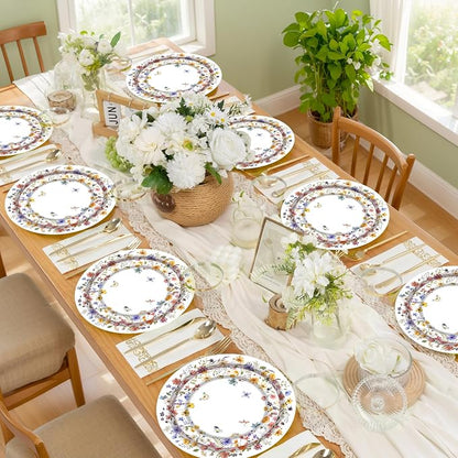 60Pcs Wildflower Paper Plates and Napkins Party Supply, Serves 20 | Floral Baby - Image 6