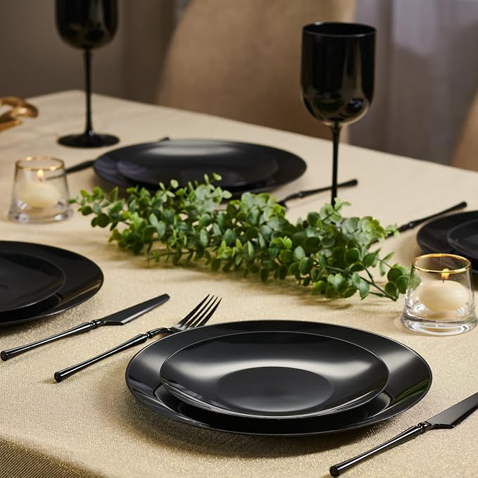 PLASTICPRO 32 Piece Combo Plates Set includes 16-7'' inch Plates & 16-10'' inch - Image 2