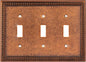 Henne Bery Raised Pearls Decorative Wall Plate Switch Plate Outlet Cover (Triple Toggle, Sponged Copper)