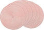 AHHFSMEI Round Braided Placemats 15 Inch Round Table Mats for Dining Tables Natural Woven Heat Resistant Place mats Set of 6 (Pink)