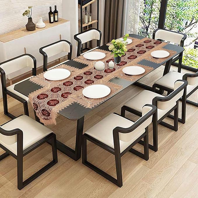 Set of 4 Burgundy Lace Table Placemat Rectangular 12 × 18 Inch - Image 5