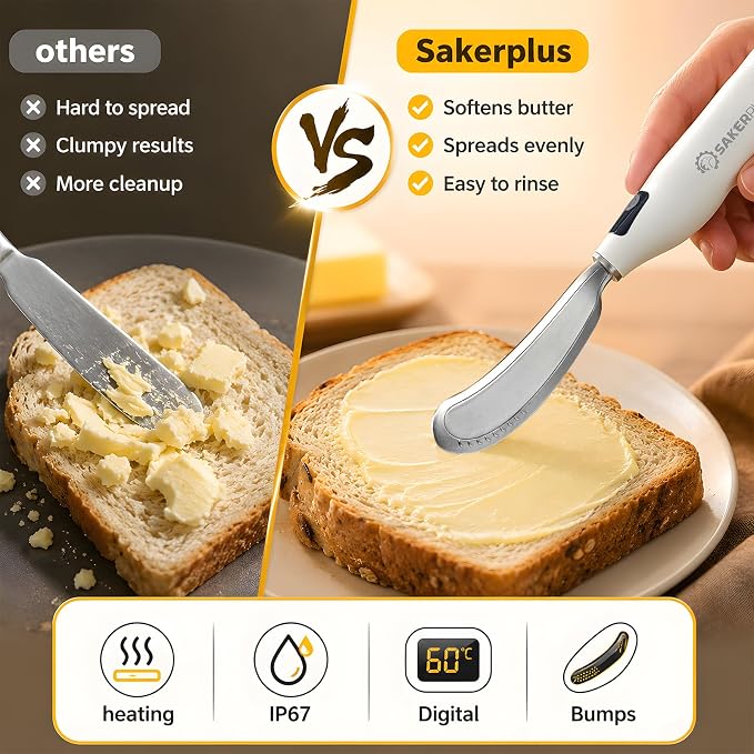 SakerPlus Heated Butter Knife, Rechargeable Electric Butter Spreader - Image 4