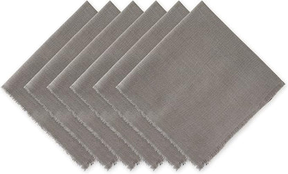 DII Everyday Collection, Fringed Solid Tabletop, Napkin Set, 6 Piece by DII