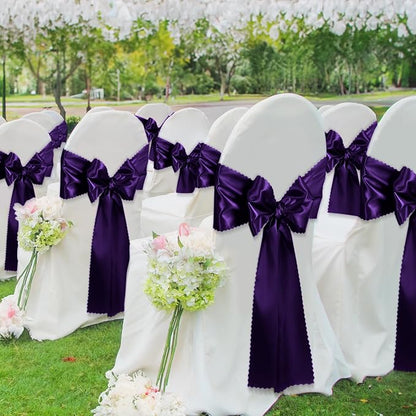 VACVELT Purple Satin Table Runners, 12x72 Inch, 12 Pack, Scalloped Edge | Silky - Image 4