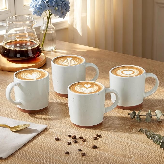 E-far Ceramic Coffee Mug Set of 4, 12oz Stoneware Coffee Cup - Image 4