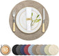 Round Faux Leather Placemats and Coasters, Reversible Heat Resistant Non-Slip by LANDVIEW