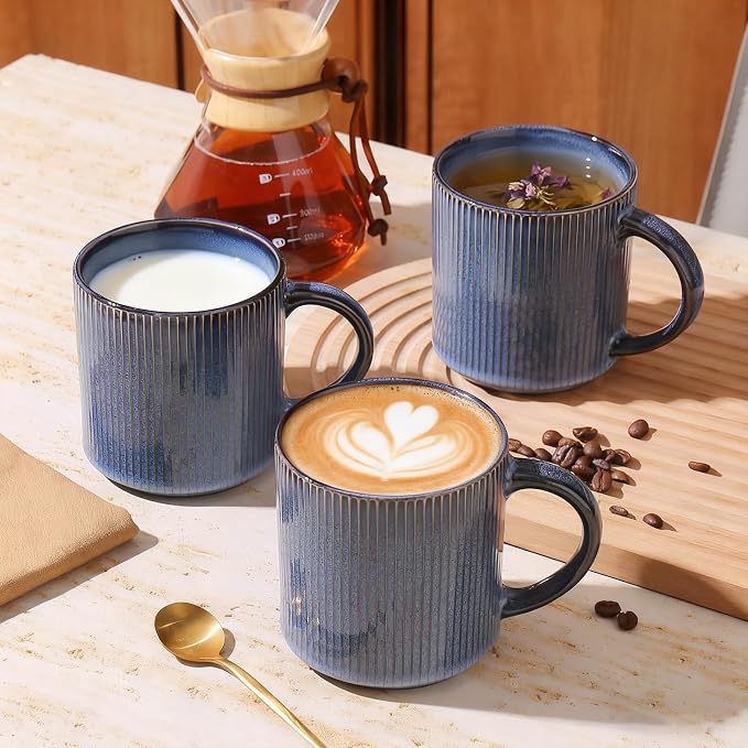 MONITO 16Oz Coffee Mugs Set of 6, Rustic Ceramic Coffee Cups Set - Image 7