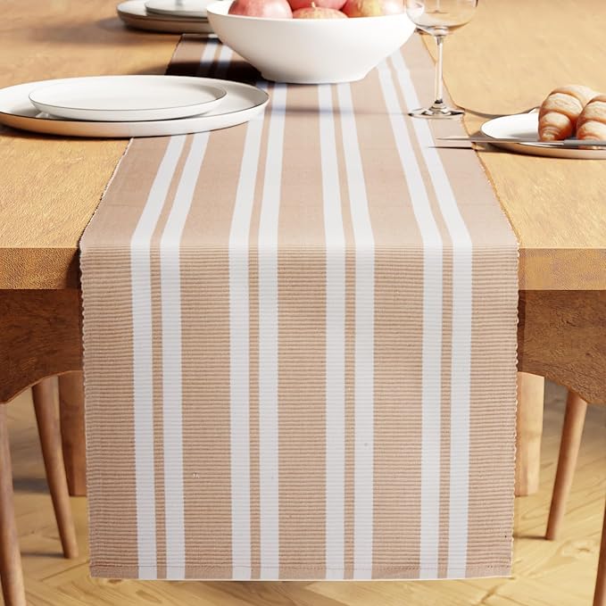 Encasa XO Dining Table Runner 13"x79" | Yarn Dyed Fine Ribbed Cotton | Franca by EncasaXO