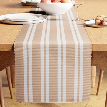 Encasa XO Dining Table Runner 13"x79" | Yarn Dyed Fine Ribbed Cotton | Franca by EncasaXO
