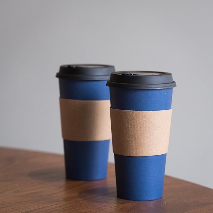 Disposable Coffee Cups With Lids - 20 oz To Go Coffee Cup. Large Travel Cups - Image 6