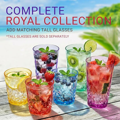 Bravario Royal Plastic Drinking Glasses, 13 oz Set of 6, Plastic Cups Reusable - Image 6