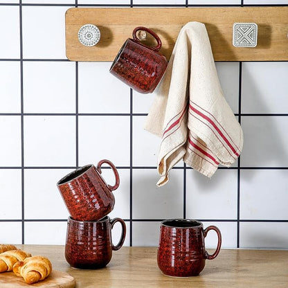 HASENSE Ceramic Coffee Mugs Set of 4, 8 oz Small Coffee Cups, Porcelain Mug - Image 7