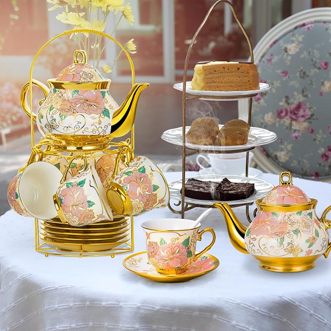 20 Pieces European Ceramic Tea Set - Image 5