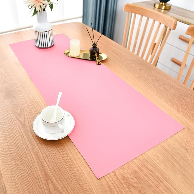 Wolkemer Farmhouse Pink Table Runner Small Short Table Runners 36 Inches | - Image 2
