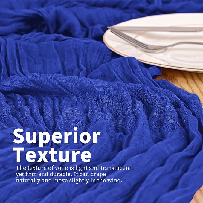 8 Pack Royal Blue Table Runners 17 x 108inch Cheesecloth Table Runner Boho - Image 2