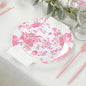 Efavormart 10-Pack French Toile Plastic Dessert Plates – Pink & White Floral by efavormart