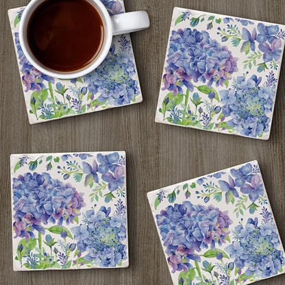 Thirstystone Beautiful Hydrangea 4 Pack Tumbled Tile Stone Coasters | 4" Square - Image 4