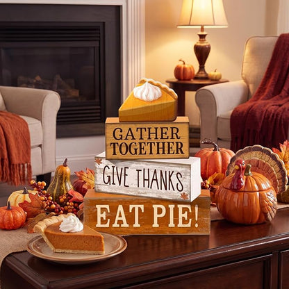 Moucuny 4 Pcs Fall Coffee Table Decor Fall Decoration - Image 3