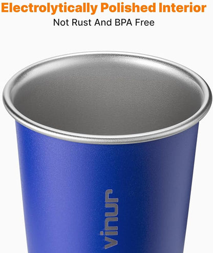 VINUR Stainless Steel Cups-20 oz Stackable Metal Drinking Glasses 8 Pcs | 20 oz - Image 4