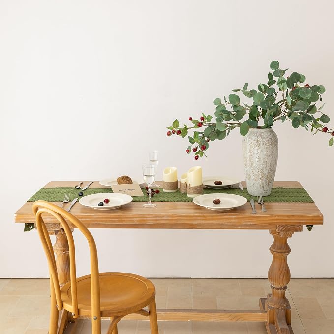 Keketoarrange Boho Macrame Table Runner 12x48 Inch | Woven Burlap Rustic Runner - Image 8