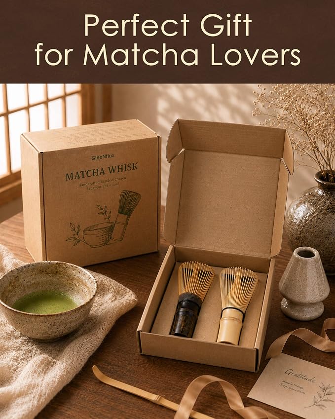 Matcha Whisk Set of 2, 100-Prong Bamboo Chasen, Dual Whisks - Image 9