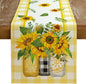 Sunflower Summer Table Runner 13x72 Inch, Kitchen Dining Table Decoration by GEEORY