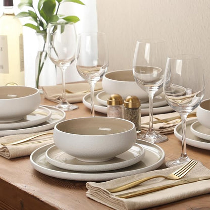 Gibson Elite Pacifco Beach Plates and Bowls Sets, 12-Piece Stoneware Dinnerware - Image 3