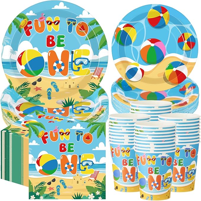 Pickmesh 250 Pcs Beach Ball Party Supplies Summer Beach Ball 1st Birthday Paper by Pickmesh