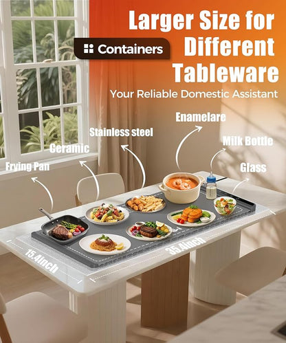 Warming Mat for Food, 36x15 Inch, Dark Grey, Fast Heat, Child Lock | Includes - Image 4