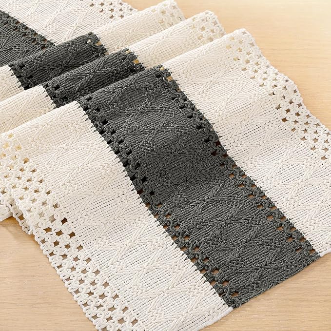 Boho Table Runner Summer Farmhouse Rustic Dining Dresser Scarf Home Decor | - Image 2