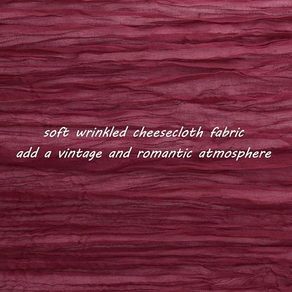 12 Pack Cheesecloth Table Runner 35x72 Inch Boho Gauze Table Runner Rustic Cheese Cloth Long Romantic Table Runners for Wedding Bridal Shower Birthday Party Table Decor (Burgundy)